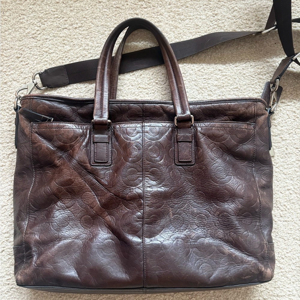 Coach Brown Leather Women’s Laptop Work Bag - Picture 3 of 7